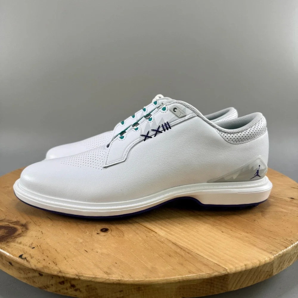 Nike Air Jordan ADG 5 Mens Size 11 Wide Golf‎ Shoes White Grape FQ7874-100 NEW